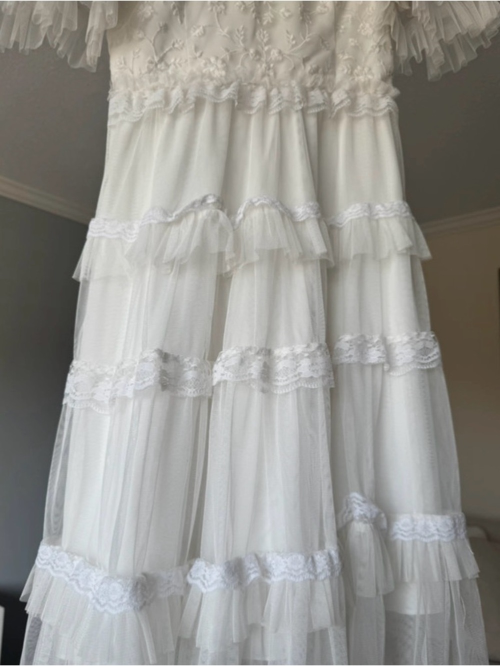 JessaKae White Tiered Lace Dress - Picture 9 of 9